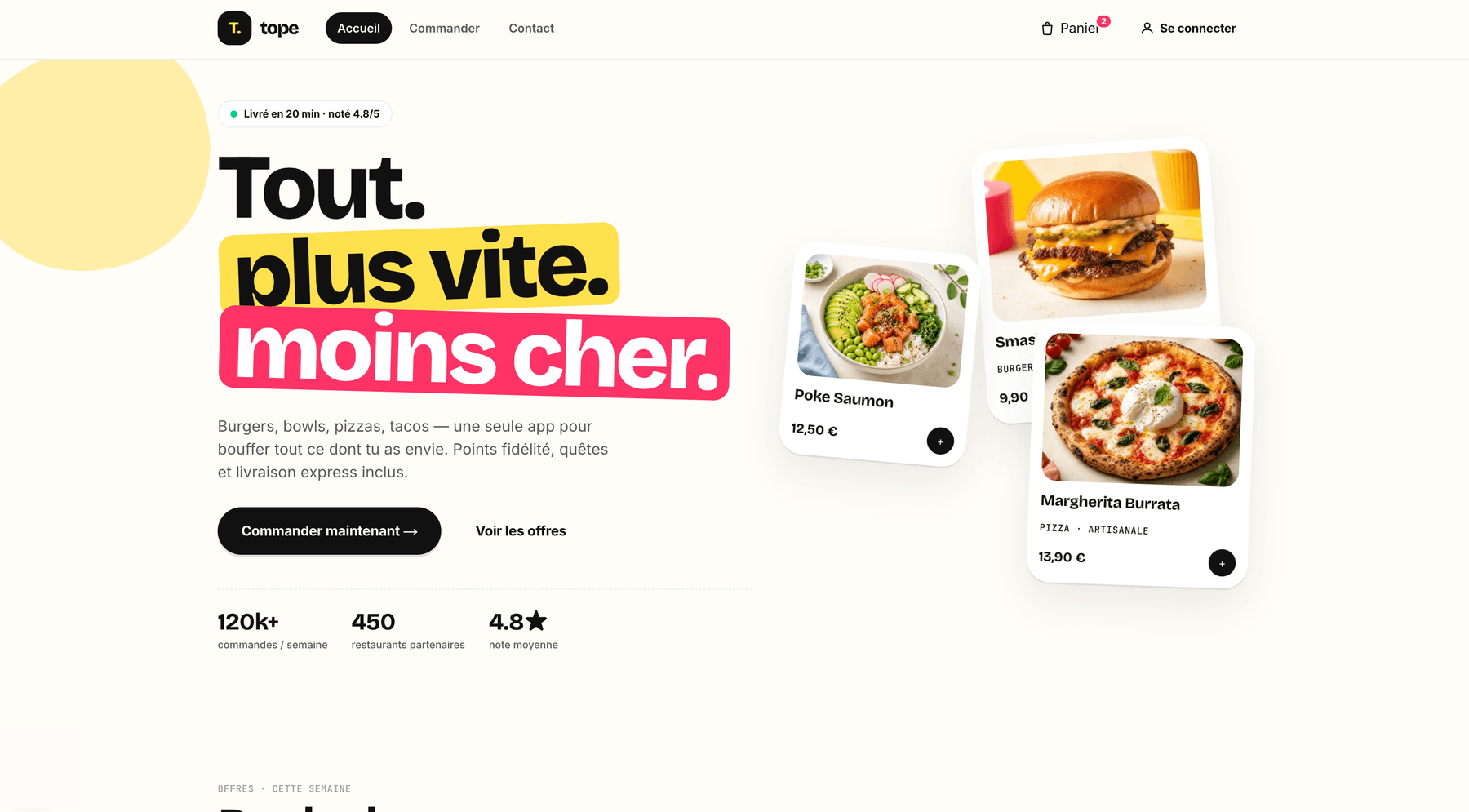 Aperçu du site Taco Nova sur ordinateur