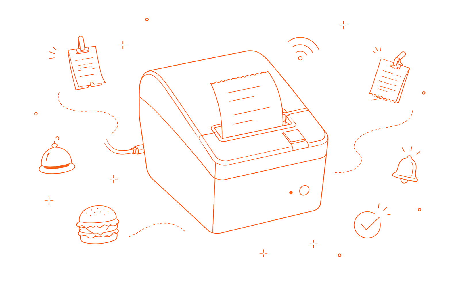 Illustration d'une imprimante thermique de restauration